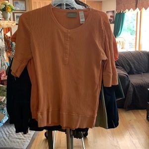 Knitted half button up shirt